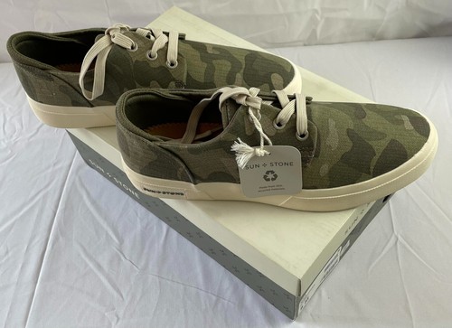 SUN + STONE KIVA CAMO GREEN round-toe lace-up sneaker, 100120863, Men’s US 12 M - Picture 9 of 10