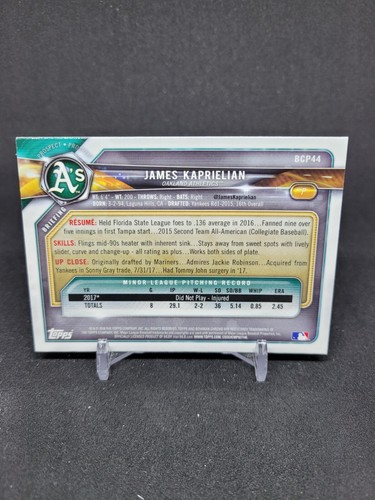 James Kaprielian 2018 Bowman Chrome Prospect BCP44 - Picture 2 of 2