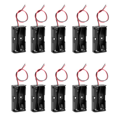 10 Pcs 3V Battery Holder Case Storage Box 2 x 1.5V AA Battery Wire Leads