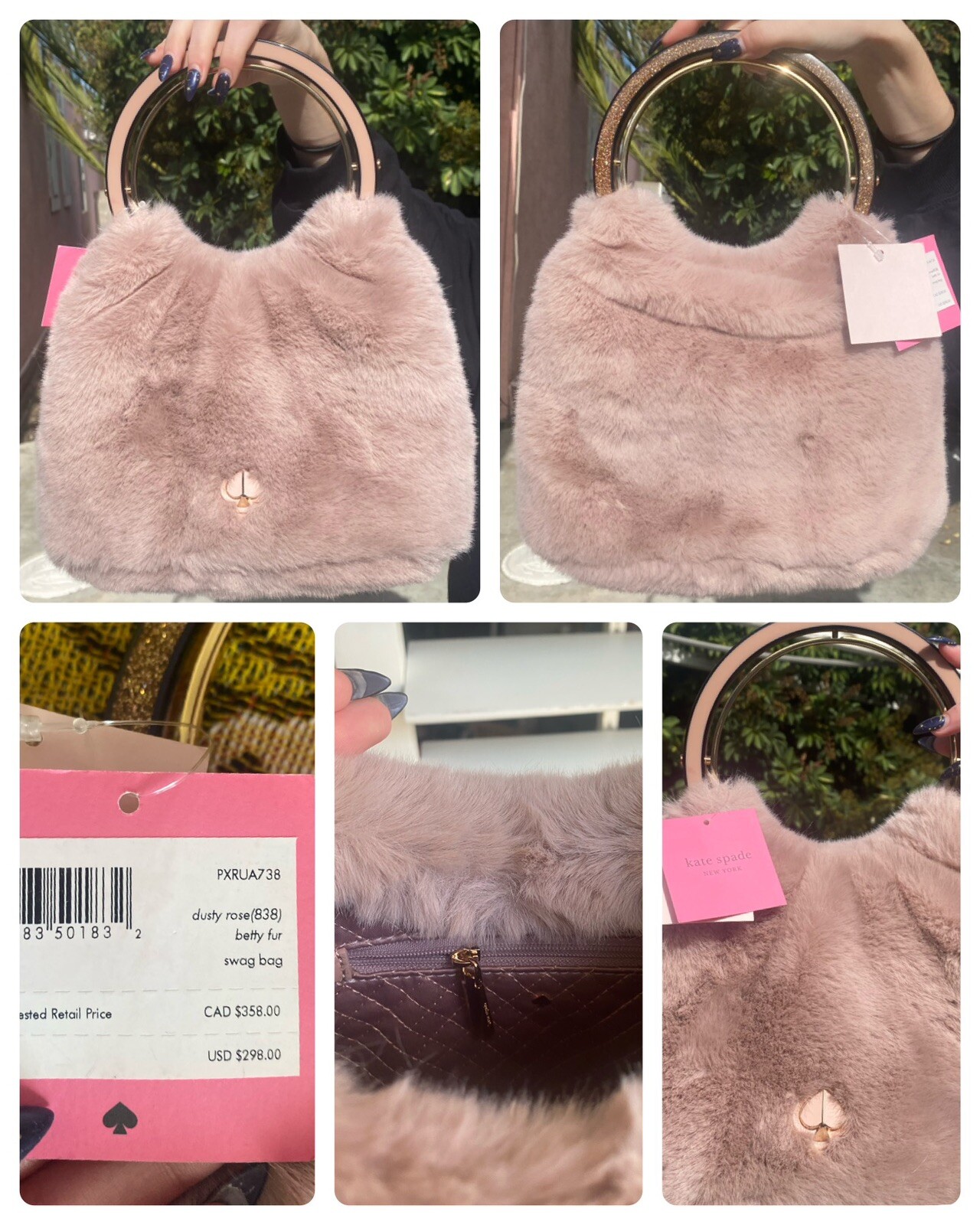 ケイトスペード ベティ ファー スワッグバッグ 