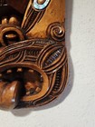 Authentic Hand Carved Maori New Zealand Wooden Face Mask W/ Paua Shell Eyes VNT — photo 6