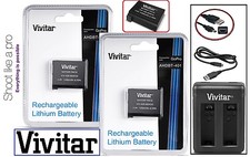 Hi Capacity 2Pc AHDBT-401 Battery Dual Charger for GoPro HD HERO4 Black/Silver