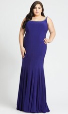 Mac Duggal Fabulouss Size 24W  Embellished Scoop Neck Trumpet Dress in Purple