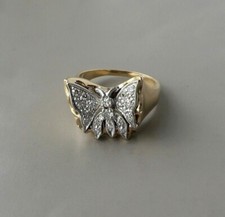 2Ct Round Lab-Created Diamond Butterfly Engagement Ring 14k Yellow Gold Finish
