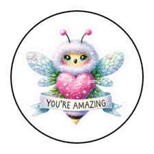 30 YOU'RE AMAZING BUMBLE BEE ENVELOPE SEALS STICKERS LABELS TAGS 1.5" ROUND CUTE