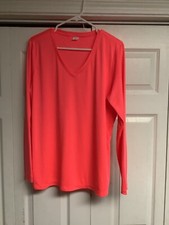 SPORT-TEK. WOMENS LS V NECK TEE SHIRT               SIZE  SMALL
