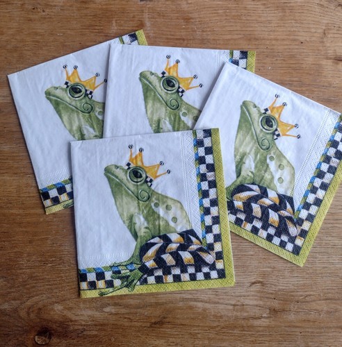 MacKenzie-Childs Paper Napkins - Set Of 4 frog Design - 第 1/2 張圖片