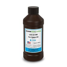 LED Curable UV CYAN Ink 250ml for Epson L800 i3200 DX5 XP600 heads -MADE IN USA