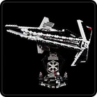 Display stand 3D angled +slots for Lego 9500 Sith Interceptor (Star Wars)