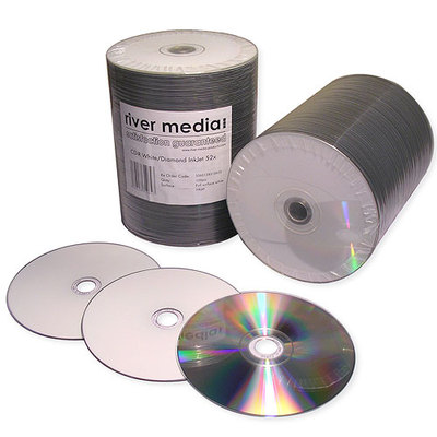 100 x Mastering Grade RIVER CD-R80 700mb Premium White Diamond Inkjet bedruckbar