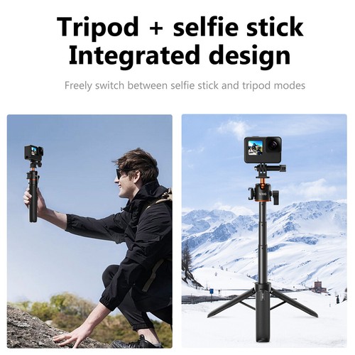 VRIG Mini Tripod Selfie Stick 2-in-1 Extendable 360° Adjustable for GoPro Camera - Picture 9 of 11