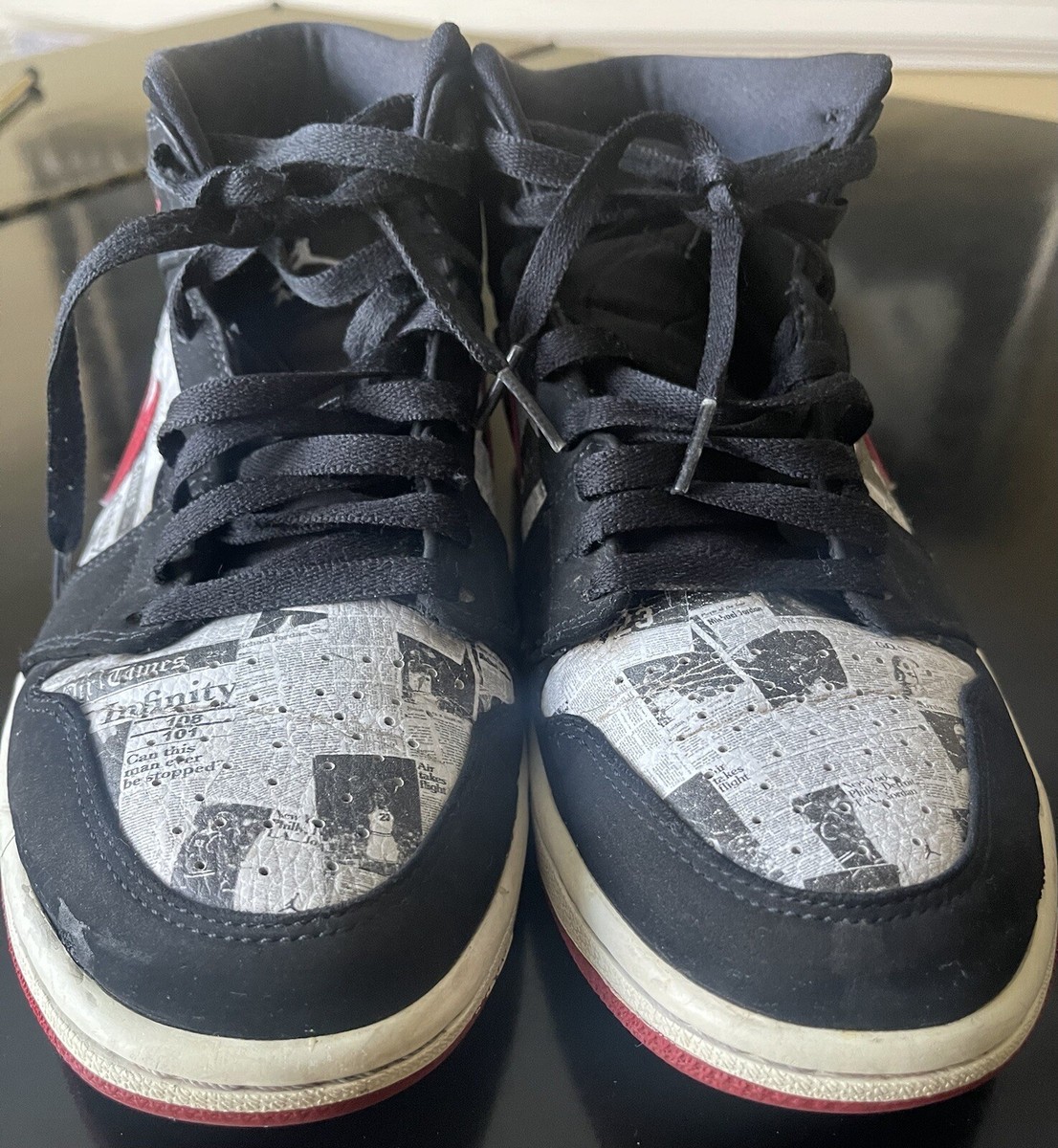 【希少】NIKE AIR JORDAN1 MID NEWSPAPER 28cm Nike Air Jordan 1 SE Mid Newspaper Air Times Sz 7.5 | eBay