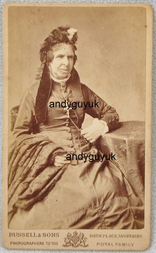 CDV LADY WORTHING MOTORHAUBE KRUZIFIX RUSSELL HUT LANGES BAND ANTIK FOTO MODE