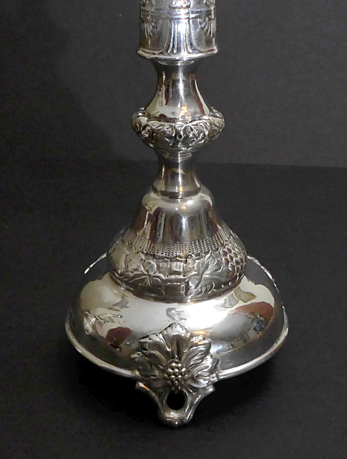 Antique Shabbat (Sabbath) silver plated Candlesticks Warszawa Poland