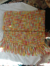 Vintage Weavers SOFT Knitted Multi Color Throw Blanket 74" X 52" With Fringe