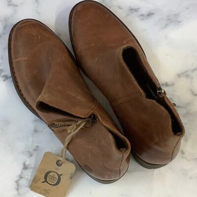 New Women s Leather Born Ankle Boots Brown