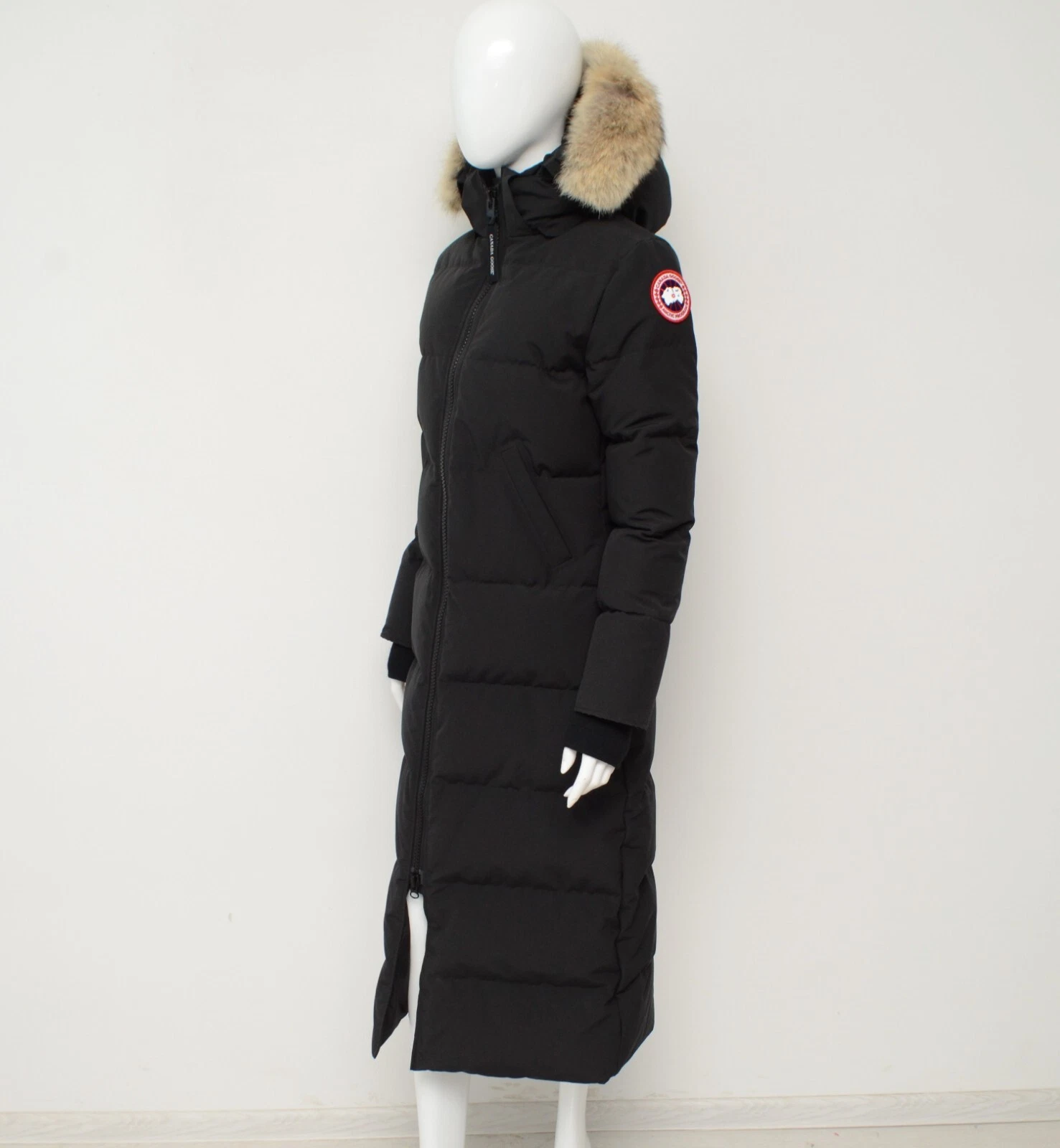 Autentico parka piumino donna Canada Goose Mystique vera pelliccia nero taglia S