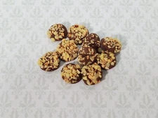 Dollhouse Cookies Set of 10 Chocolate with Nuts 1:12 Scale Miniatures Food