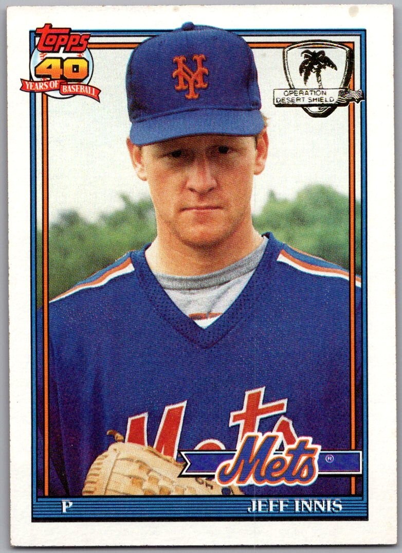 1991 Topps - Jeff Innis #443 Operation Desert Shield Mets
