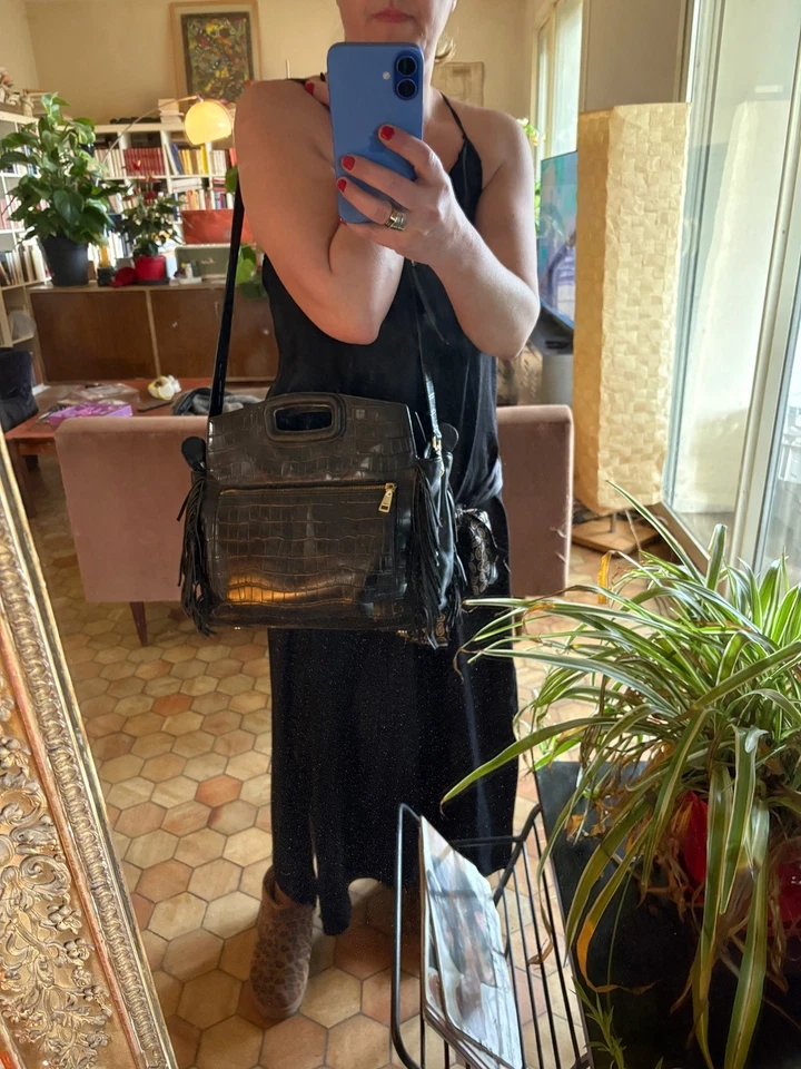 Sac MAJE M en cuir croco - Photo 4/4