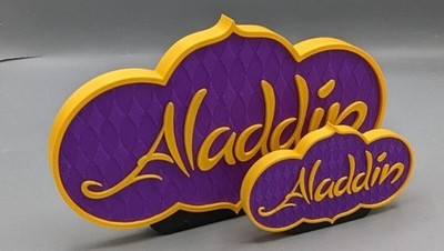 Aladdin - 3D gedrucktes Logo für Schreibtisch oder Wandhalterung.