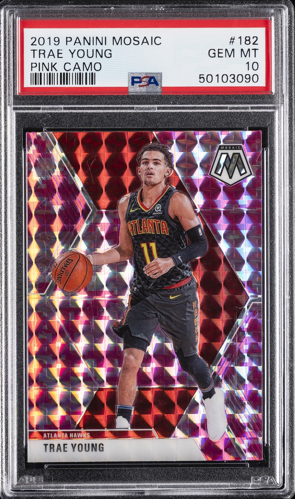 2019 PANINI MOSAIC PINK CAMO #182 TRAE YOUNG PSA 10