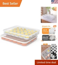 Large Capacity Egg Holder Set - 48 Egg Clear Containers for Safe Refrigeration