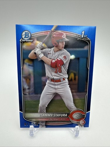 2025 Bowman Chrome Prospects Sammy Stafura #BCP-100 Blue Halo #/150