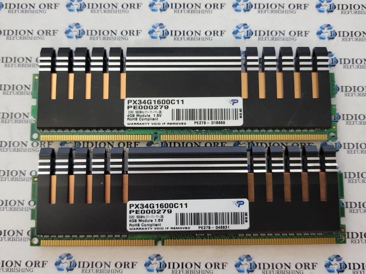 16 Go (4x4 Go) Patriot DDR3 1600MHz PC3-12800 Desktop RAM - R739 - Occasion Testée