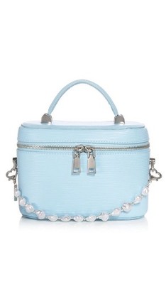Bloomingdale s Vanity Train Case Makeup Crossbody  Bag W/Faux-Pearl Charm,Handle