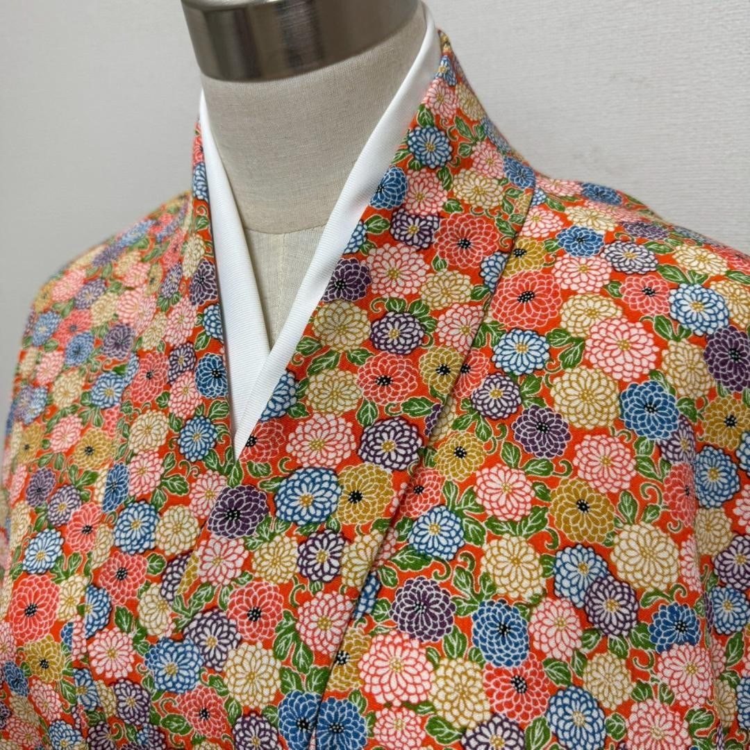 Kimono Polyester Small Pattern 160cm Length Used … - image 1