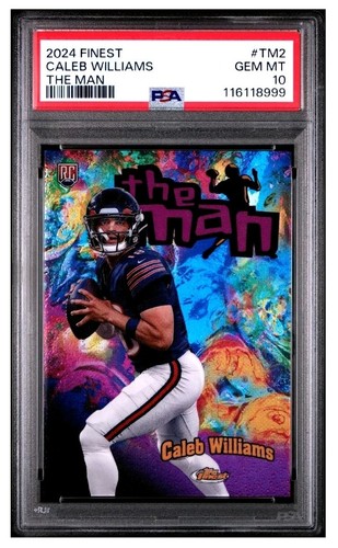 Caleb Williams 2024 Topps Finest The Man ROOKIE Insert SP PSA 10 Chicago Bears 