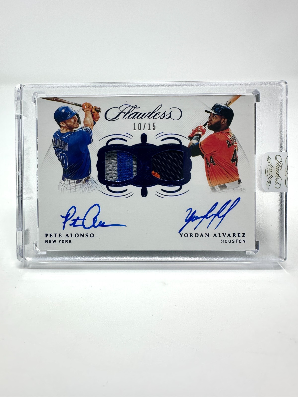 2020 Panini Flawless Pete Alonso Yordan Alvarez Dual Auto Patch #10/15 DSP-AV