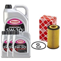 MotoröL Set SAE 5W-30 Plus Meguin 8 Liter + ÖLfilter FüR Dodge Jeep Mercedes 2.2