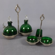 Set da tavola in Vetro Murano Nason Moretti Oliera/Saliera/Speziere Vintage 1970