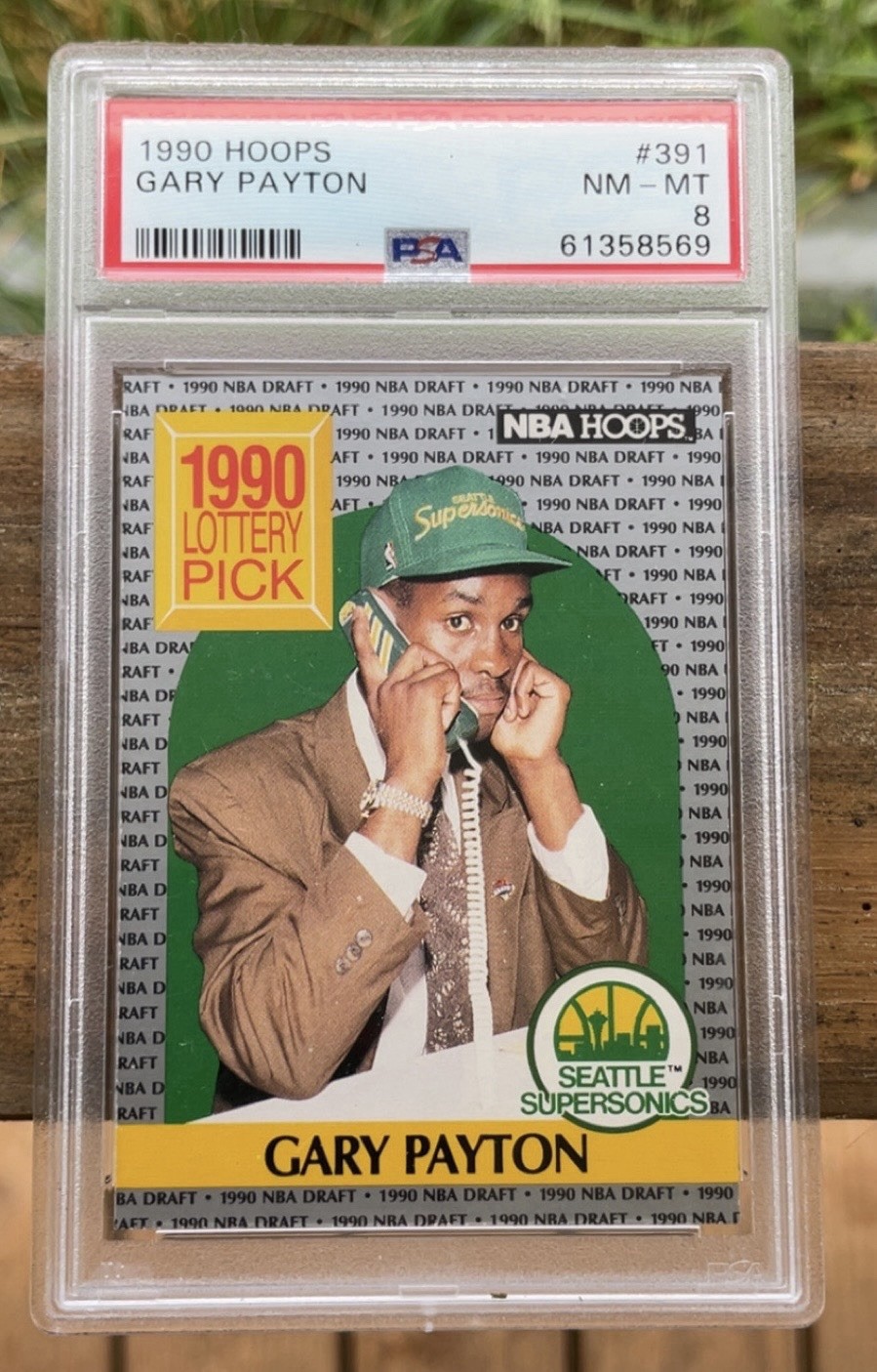 1990-91 NBA Hoops Gary Payton #391 Rookie Seattle Supersonics PSA 8 Trading Card