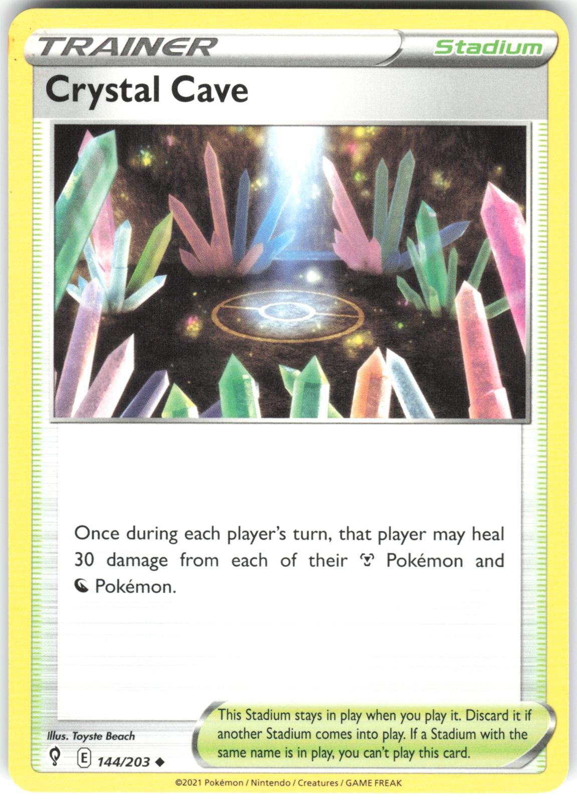 Crystal Cave 144/203 Evolving Skies Pokemon Card NM