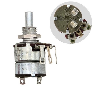 100K Miniature Audio Taper Potentiometer w/ SPST Switch 1/8'' D Shaft Panel Mount
