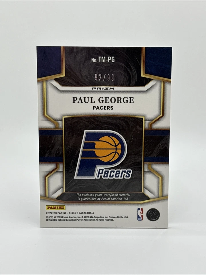 2022-23 Select Paul George Throwback Jersey Purple Prizm /99 - Image 2 of 2