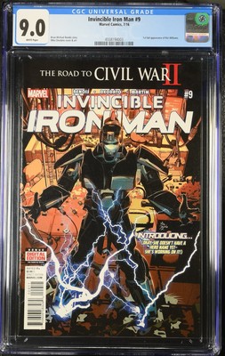 Invincible Iron Man #9 CGC 9.0 1st full appearance of Riri Williams.