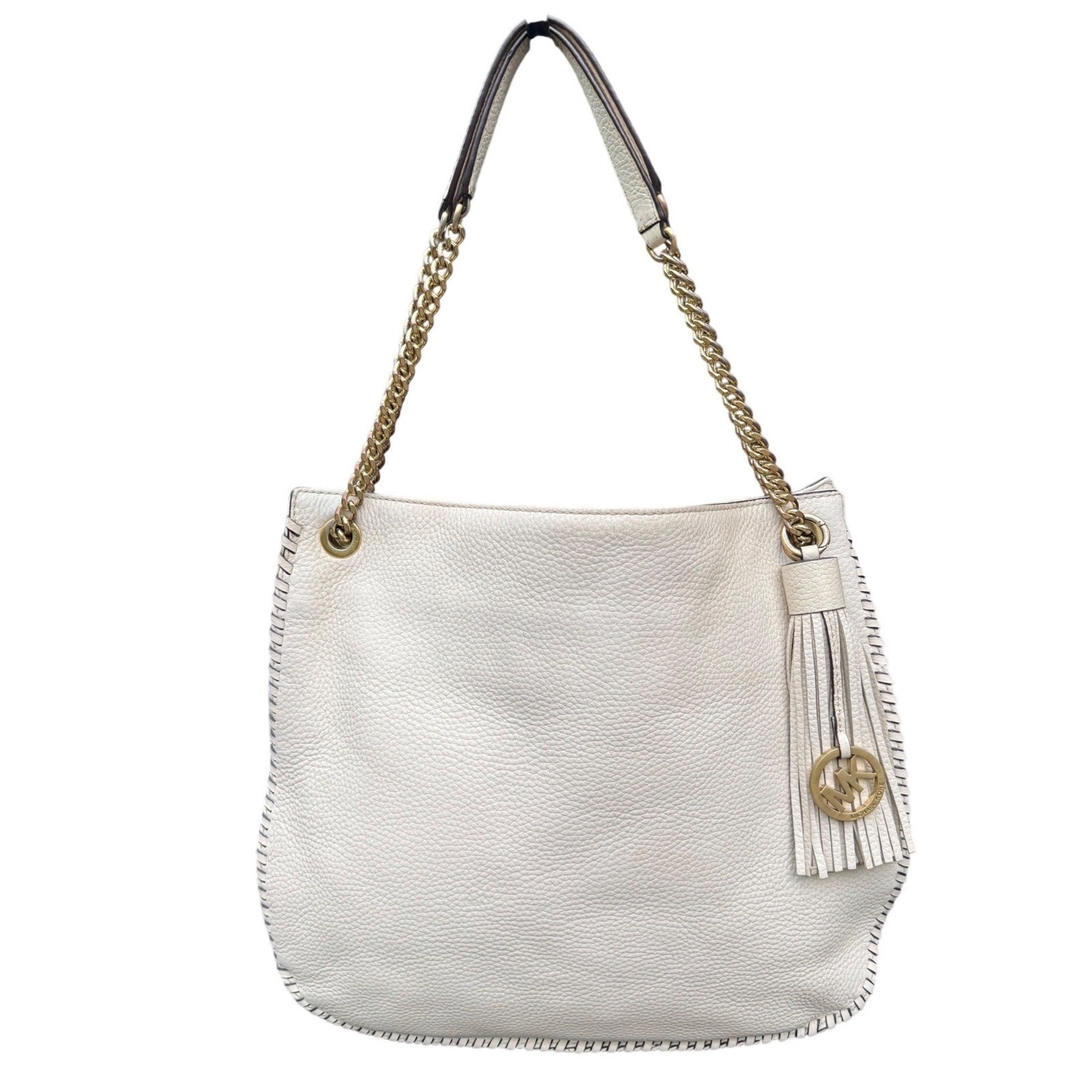 MICHAEL KORS Chelsea Leather Hobo Bag, Whipped Chelsea, Off White