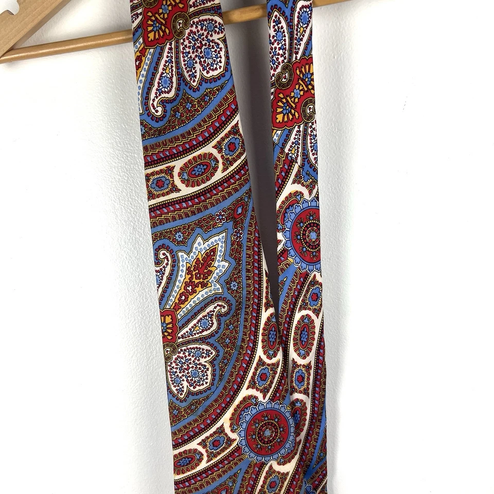 Corbata Don Loper seda cachemira Beverly Hills para hombre diseñador hippie años 70 ancho 4,5x56 pulgadas Foto 3 de 4