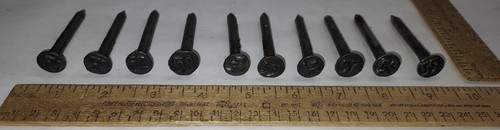 10 - NAILs - RAILROAD / TELEPHONE POLE / raised # on head - listing # 9707