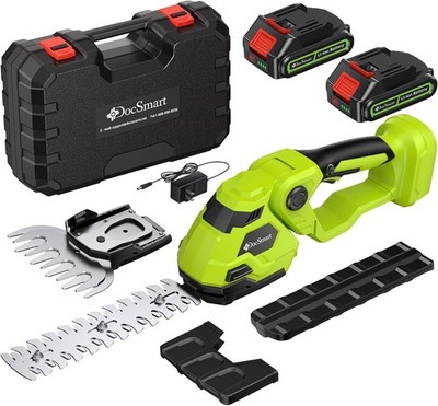 Hedge Trimmer Cordless w/ Battery Electric Handheld Grass Shears + Batteries