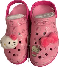 NWT WOMENS CROCS HELLO KITTY BAE CLOG SIZE 10-PINK