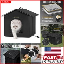 Durable Outdoor Cat House with Insulation - Spacious  Safe Shelter for Cats