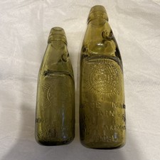 TWO LEIGH & CO SALFORD GLOBE  CODD LEMONADE GINGER  BEER  BOTTLE 10 oz and  6 OZ