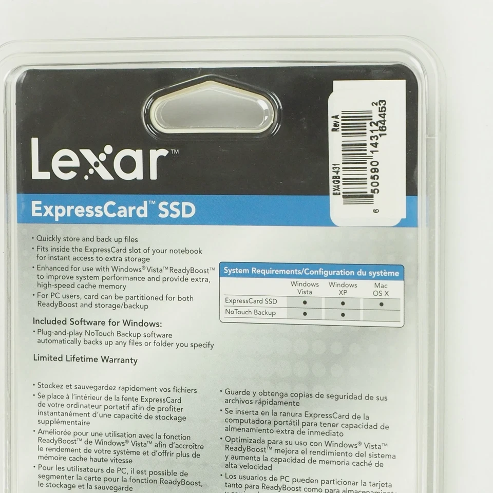 Unidad de estado sólido SSD ExpressCard de 4 GB Lexar nueva ReadyBoost Windows Vista Foto 4 de 4