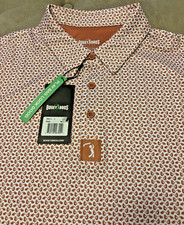 Bogey Bros Golf Polo Shirt Men's  Get In Hole White/Orange Stretch  Large