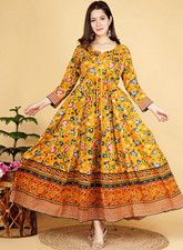 Indian Boho Anarkali Long Gown Dress for Women Vintage Anarkai Kurti Gown Dress